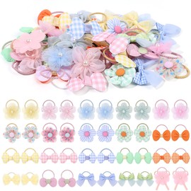 40 PCS Toddler Hair Ties for Girls, Baby Girls Cute Flower Hair Ties