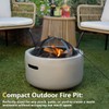 Barton 18" Round Concrete Charcoal Wood Burning Fire Pit, Magnesium