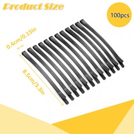 100 Pcs Large Matte Bobby Pins for Thick Hair 8.5cm Long Non Slip Hair Clips Black Flat Hairpins Strong Hold Hair Styling Accessories for Women Girls