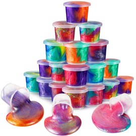 Galaxy Slime Putty 24pack Toy Party Favors for Girl, Non-Sticky, Stress Relief Toy for Boys, Easter Basket Stuffers, Christmas Stockings