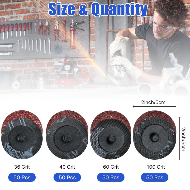 Aemygo 200 Pcs 2 inch Sanding Discs Set, Disc Aluminum