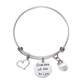 LParkin Grandma Of Bride Bracelet Nana Gifts Great Grandmother Bangle Bracelets Wedding Gift