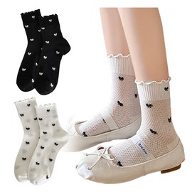 FASELE Women's Lolita Socks, Cute, JK, Cotton, Fashionable, Lace, Women's, Lolita, Non-stuffy, Breathable, Sweat Absorbent, All Seasons, Work or School, All Seasons, Ankle Socks, Present, Gift,