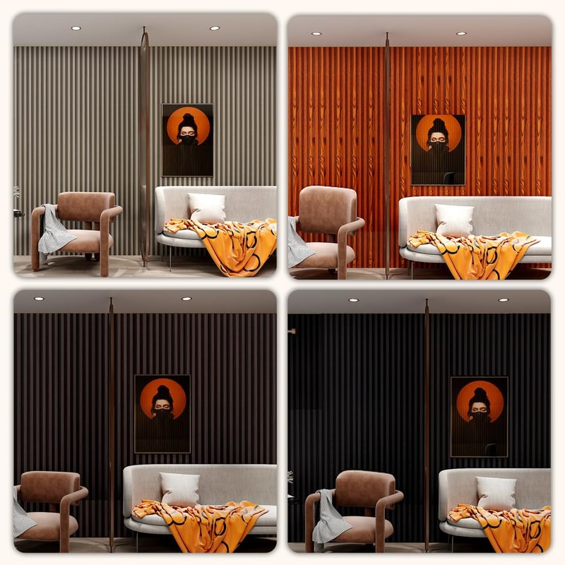 Eazart 3D Slat Wall Panels, WPC Wood Strip Texture Panels
