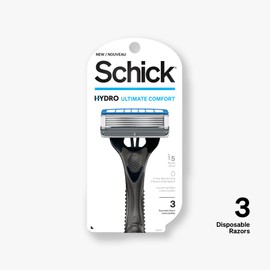 Schick Hydro 5 Disposable Razor for Men with Hydrating Gel Reservoir, 3 Count (Pack of 1)