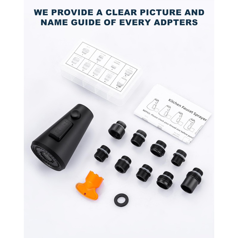 ALEASHA Pull Down Kitchen Faucet Head Replacement,3-Function Sink Spray Nozzle