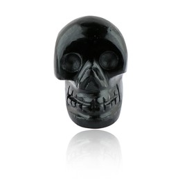 CRYSTALINES Black Tourmaline Crystal Skull Carving – Handcrafted Gemstone Figurine for Healing, Meditation, Reiki, Home Decor & Collectibles – Natural Tourmaline Stone Sculpture Gift