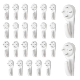 Litoexpe 25 Pcs Concrete Wall Hooks, Invisible Nail Hangers No Damage Wall Clock Hangers Picture Hangers for Hardwall, Drywall (Large)