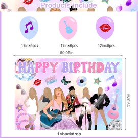 Music Singer Birthday Party Decorations,Its Me Hi Im The Birthday Girl Theme Birthday Party Decorations, Include Backdrop Balloons, for Singer Birthday Party