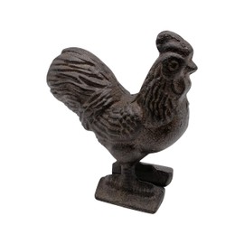 Comfy Hour Antique and Vintage Animal Collection Cast Iron Rooster Figurine, Indoor Outdoor Garden Decor, Brown