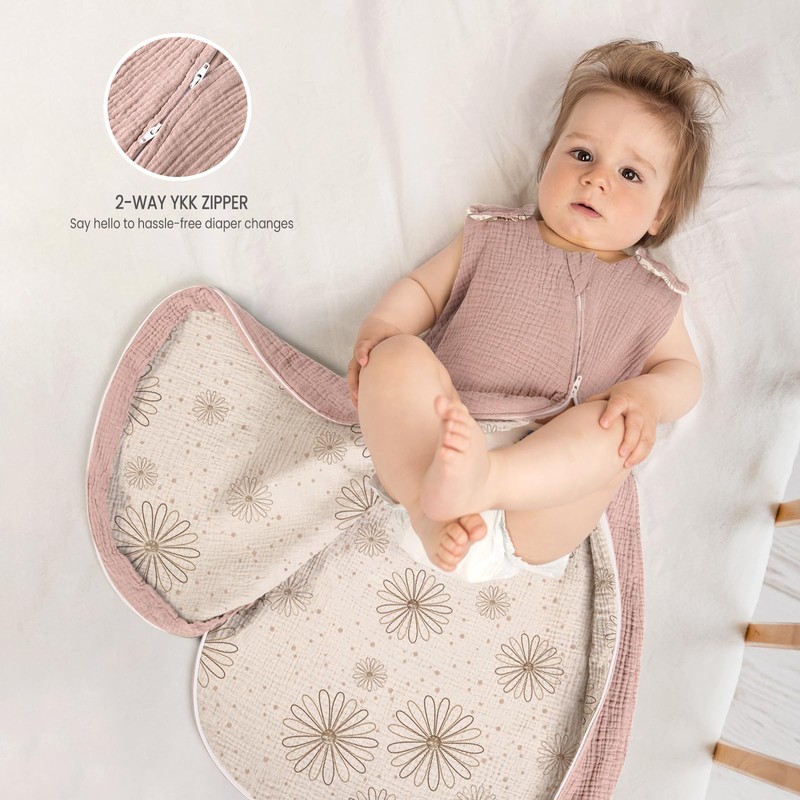 lulumoon Sleep Sack Muslin for Baby: Cotton Wearable Blanket for