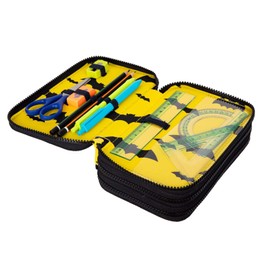 CoolPack XXL Pencil Case 3-Compartment School Pencil Case Triple Pencil Case for Girls Boys Pencil Case 44-Piece Filled Student Case 3-Tier Multicoloured Pencil Case