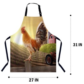BGBDEIA Rooster Apron Adjustable Neck Bib Apron for Men Women,Suitable for Kitchen Cooking Waitress Chef Apron