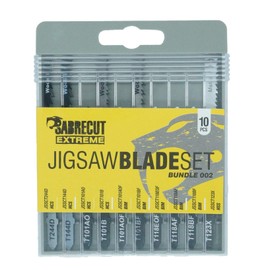 10 x SabreCut JSSCK002 Professional Jigsaw Wood and Metal Cutting T144D T244D T101B T101BF T101AO T101AOF T118EOF T118AF T118BF T123X Box Set