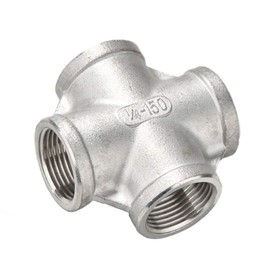 Beduan Stainless Steel 1/4" Female 4 Way Cross Coupling Cast Pipe Fitting
