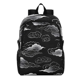 GEDAKO Travel Hiking Daypack Foldable Packable Backpack Cloud Black Background Waterproof Lightweight Casual Rucksuck for Men Women