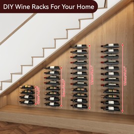 IBUYKE Wall Mounted Wine Rack 12 Bottle,Metal Wine Bottle Holder for Wine Bottles, Liquor, Champagne,DIY Wall Wine Rack for Home Bar Storage and Display,Black,UTMJ909B