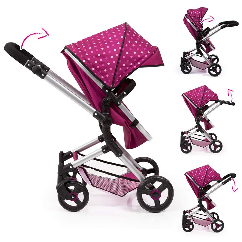 Bayer Design City Baby Doll Pram,Dark Pink