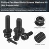 sourcing map M2.5 x 8mm Carbon Steel Phillips Pan Head
