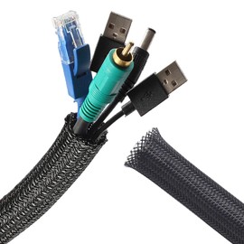 Cable Storage Sleeve, Braided Cable Cover, Cord Cover, DIY Cutable, High Temperature Resistant, Abrasion Resistant, Expandable Inner Diameter, Wire Management, Dustproof, For Household/Office Use,