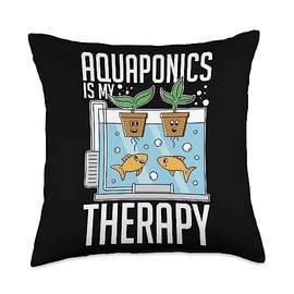 Aquaponic System Fish Tank Aquarium Gardening Plants Throw Pillow, 18x18, Multicolor