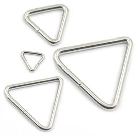 Bluemoona 25 Pcs - 19mm 3/4" Triangles Rings for Belt Buckle Bag Webbing Nickel