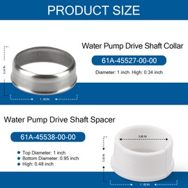 Replacement Yamaha Outboards Parts for Yamaha Outboard Water Pump Drive Shaft Collar #61A-45527-00-00 & Spacer #61A-45538-00-00, Fit for Yamahas 2 4 Stroke 115hp-300hp and Mercury 225 EFI 4 Stroke.