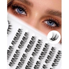 Eyelash Cluster Lashes Eyelash Extensions Mixed 12-13 mm Lash Clusters Individual Eyelashes D Curl Eyelashes Prefabricated Left and Right Lash Clusters DIY Eyelash Lash Extensions 8 Pairs Siligli