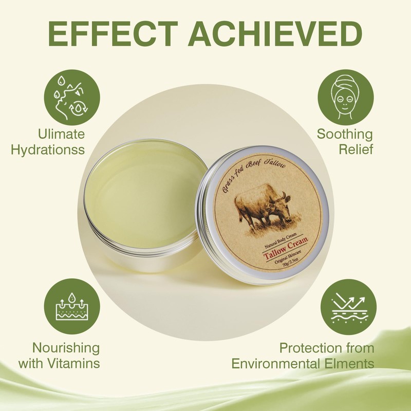 MROUVIK Beef Tallow, Beef Tallow for Skin, Beef Tallow Moisturizer,