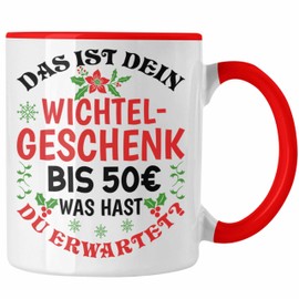 Trendation - Secret Santa Gift for 50 Euro Cup Secret Santa for Women Colleagues Gnome Cup Scrap Gnome Scrap Gnomes (Red)