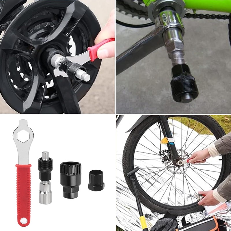4Pcs Crank Removal Tool, Bike Crank Extractor and Bottom Bracket