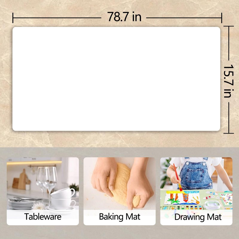 Large Silicone Countertop Protector Mat 15.7x78.7in, Heat Resistant, Nonstick Waterproof