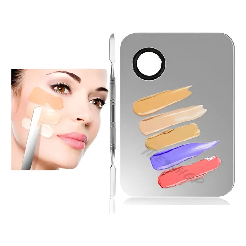 Paleta De Acero Maquillaje Inoxidable Cosméticos Y Espátula