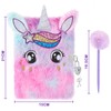 WERNNSAI Plush Unicorn Notebook Set - Sparkly Journal Unicorn Diary