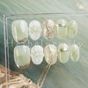 Herbeluemily Nail Tip, Short, Handmade, 3D Storage Case, 10 Pieces,