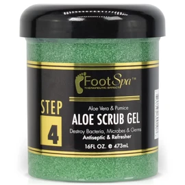 FOOT SPA - Exfoliating Scrub Gel, 16 Oz - Manicure, Pedicure and Body Exfoliator Infused with Aloe Vera and Salicylic Acid - Glow, Polish, Smooth and Moisture Skin - Body, Hand and Foot