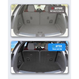 ZQULOYO Cargo Liners Backrest Mat for Acura MDX Accessories 2014-2020 with Hook&Loop Rear Trunk Mat Rear Seat Back Cover Protector All Weather Anti-Slip Split Dog Liner