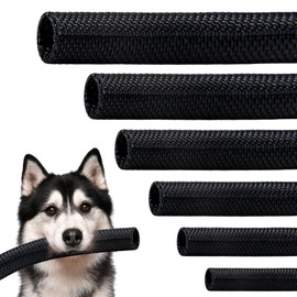 Split Braided Sleeve Cable Management Wire Loom Cord Covers for High-Temperature Automotive Harness and Home Cable Management, 12ft - 1 inch Self-Wrapping Tubing Cord Protector