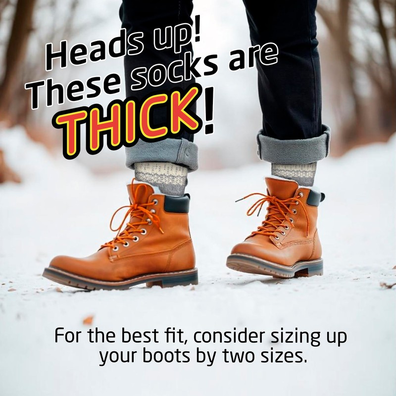 HOT FEET Thermal Socks for Men, Extreme Cold Weather, 2/4