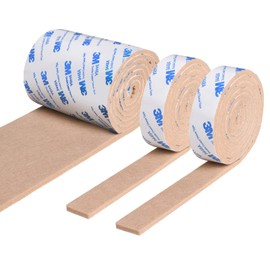 Vicloon Furniture Pad, 3 Rolls Floor Protectors for Furniture Feet (120x10x0.5cm+120x2x0.5cmx2), Felt Pads Tailorable for Chair Feet Legs, Tiled, Cabinet, Hardwood Floor Protectors(Brown)