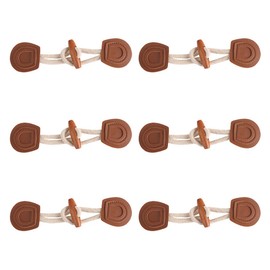 ccHuDE 6 Sets Sew-On Toggle Closure with Wooden Horn Button for Coat Jackets Clothing Sewing DIY Crafts Brown