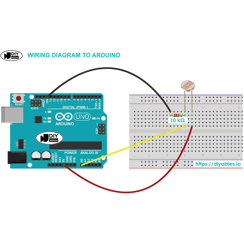 DIYables 50pcs LDR Photoresistor Light Sensor Photocell for Arduino, ESP32,