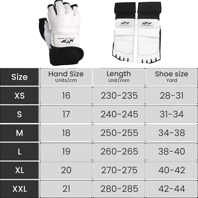 Karate Boxing Half-Finger Gloves and Foot Guards,Taekwondo Karate Gloves &