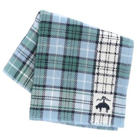 Brooks Brothers 125055-0015-01 Front Gauze / Back Towel Handkerchief Checkered (Blue) Gentleman Men's Towel, Hand Towel, Approx. 9.8 inches (25 cm)