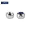 sourcing map 5Pcs M12 x 1.5 Nylon Insert Hex Lock