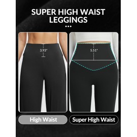 baleaf Super High Waisted Leggings for Women with Pockets Stretchy Tummy Control Soft Yoga Workout Gym Petite Pants Black S
