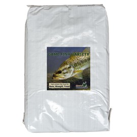 Natural Waterscapes Game Fish Food Variety | 40 lb Bulk Fish Food Pellets | Feed to Bass, Bluegill, Trout, Catfish, Tilapia