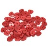 25pcs Red Heart Shape 11mm x 12mm Resin Sewing Buttons.