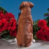 ATCS Realistic Boxer Puppy Dog Garden Sculpture Holding Solar LED