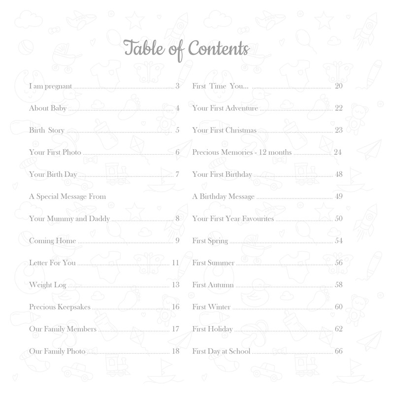 Baby Memory Book and Journal, First Year Milestone Album with